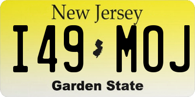 NJ license plate I49MOJ