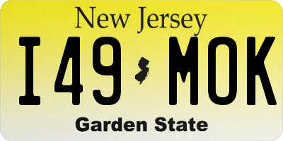 NJ license plate I49MOK