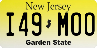 NJ license plate I49MOO