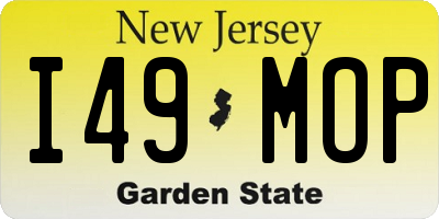 NJ license plate I49MOP