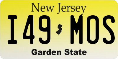 NJ license plate I49MOS
