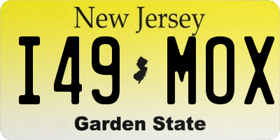 NJ license plate I49MOX