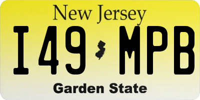 NJ license plate I49MPB