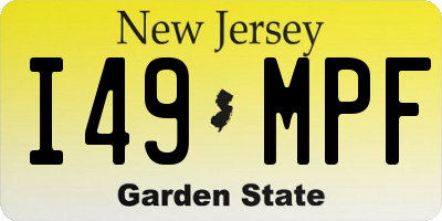 NJ license plate I49MPF