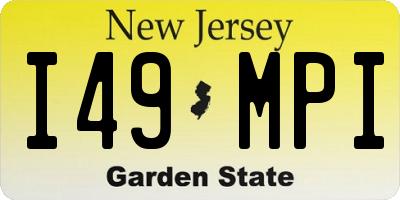 NJ license plate I49MPI