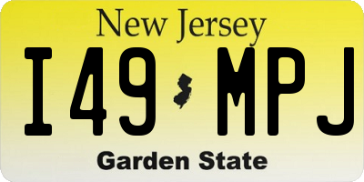 NJ license plate I49MPJ