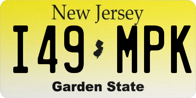 NJ license plate I49MPK