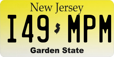 NJ license plate I49MPM