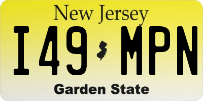 NJ license plate I49MPN
