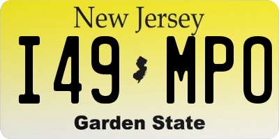 NJ license plate I49MPO