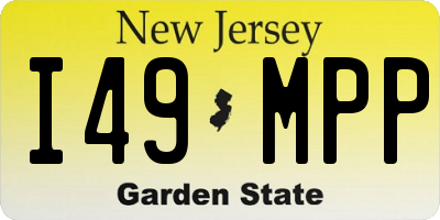 NJ license plate I49MPP