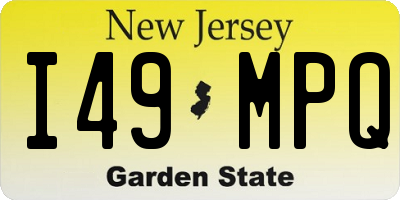 NJ license plate I49MPQ