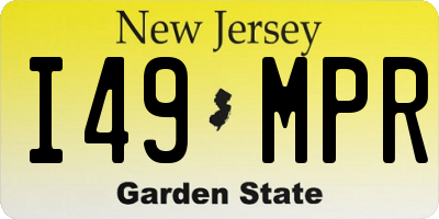 NJ license plate I49MPR