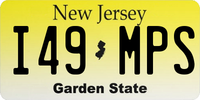NJ license plate I49MPS