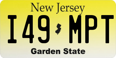 NJ license plate I49MPT