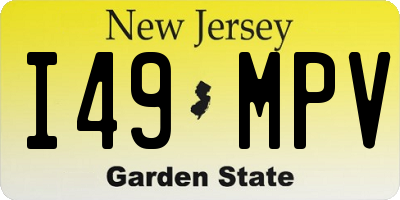 NJ license plate I49MPV
