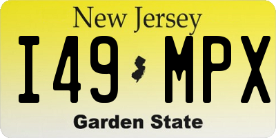 NJ license plate I49MPX