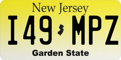 NJ license plate I49MPZ