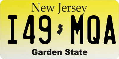 NJ license plate I49MQA