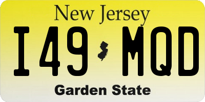NJ license plate I49MQD