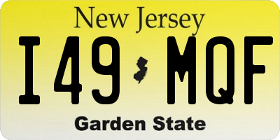 NJ license plate I49MQF