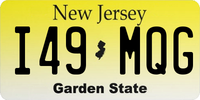 NJ license plate I49MQG
