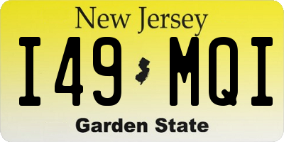 NJ license plate I49MQI