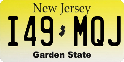 NJ license plate I49MQJ