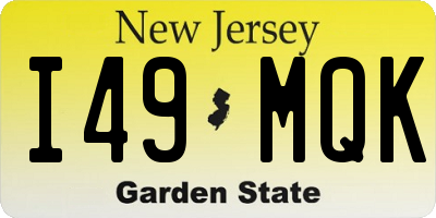 NJ license plate I49MQK
