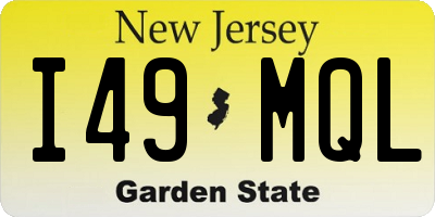 NJ license plate I49MQL