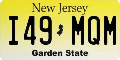 NJ license plate I49MQM