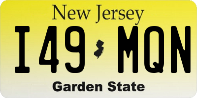 NJ license plate I49MQN
