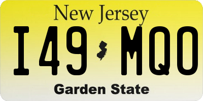 NJ license plate I49MQO