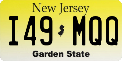 NJ license plate I49MQQ