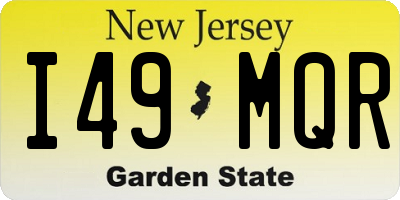 NJ license plate I49MQR