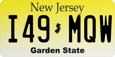 NJ license plate I49MQW