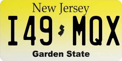NJ license plate I49MQX
