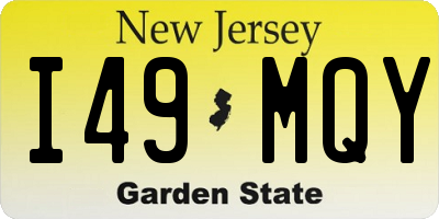 NJ license plate I49MQY