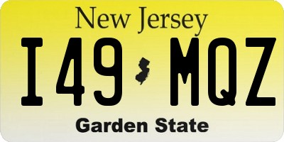 NJ license plate I49MQZ