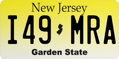 NJ license plate I49MRA