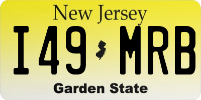 NJ license plate I49MRB