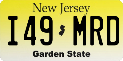 NJ license plate I49MRD