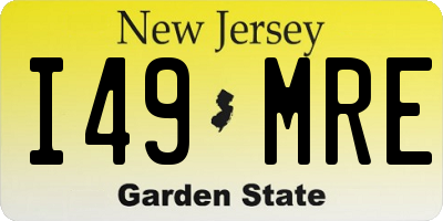NJ license plate I49MRE
