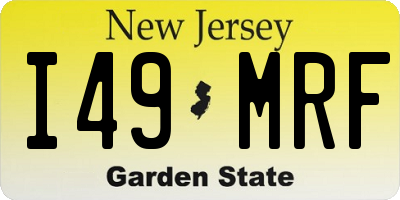 NJ license plate I49MRF