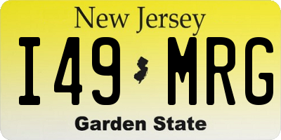 NJ license plate I49MRG