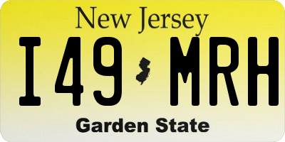 NJ license plate I49MRH