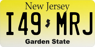 NJ license plate I49MRJ