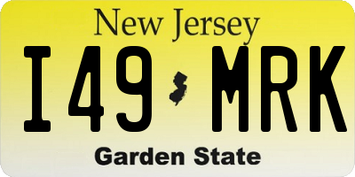 NJ license plate I49MRK