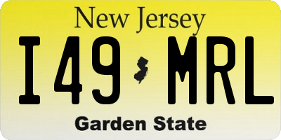 NJ license plate I49MRL
