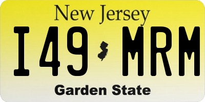 NJ license plate I49MRM